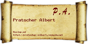 Pratscher Albert névjegykártya